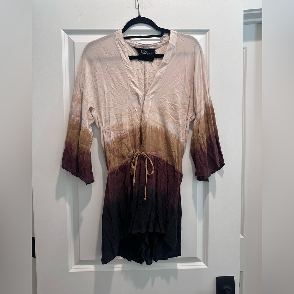 Blue Life Beige and Brown Ombre Romper